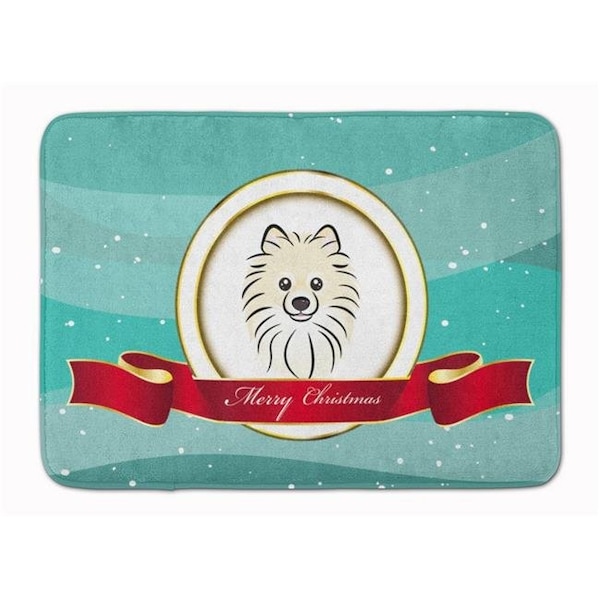Carolines Treasures Carolines Treasures BB1517RUG Pomeranian Merry Christmas Machine Washable Memory Foam Mat BB1517RUG - main